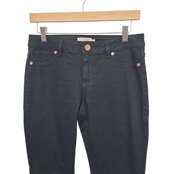 Ted Baker Womens Black Skinny Jeans Size 28 Wax Coated Ombre Dip Dye Biker Edgy - Picture 8 of 10